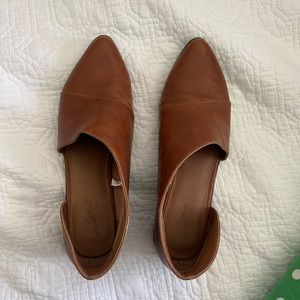 Brown Half Open Loafers/ Flats
